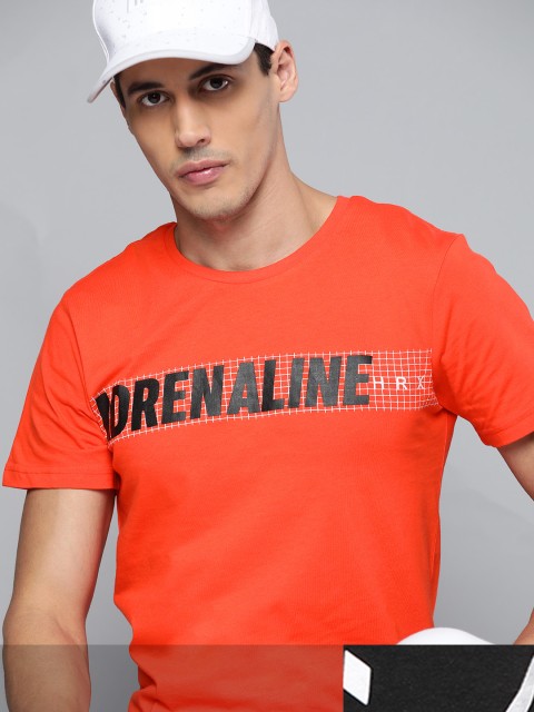 

HRX By Hrithik Roshan Lifestyle Men Pack Of 2 Bio-Wash Printed Tshirt, Red