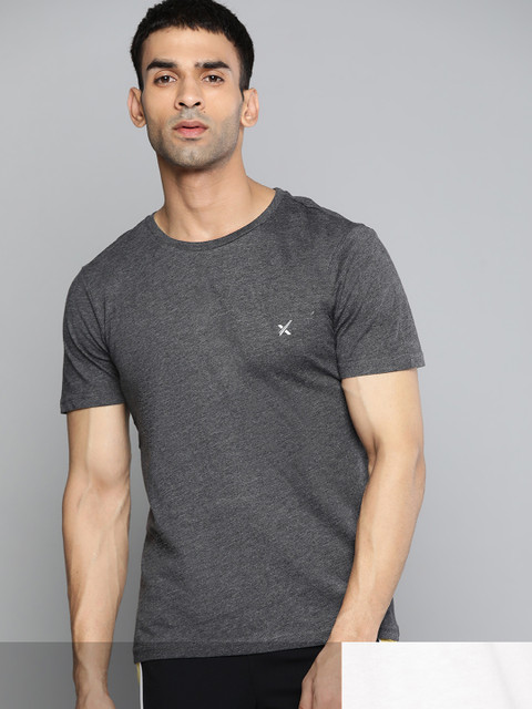

HRX By Hrithik Roshan Lifestyle Men Pack Of 2 Bio-Wash Tshirt, Charcoal