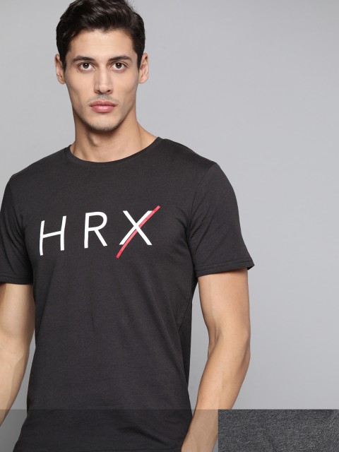 

HRX By Hrithik Roshan Lifestyle Men Pack Of 2 Bio-Wash Brand Carrier Tshirt, Black