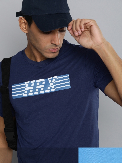 

HRX By Hrithik Roshan Men Pack Of 2 Brand Carrier T-shirt, Navy blue