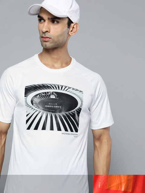 

HRX by Hrithik Roshan Men Pack Of 2 White & Orange Printed Rapid Dry Tshirt