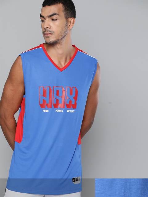 

HRX by Hrithik Roshan Men Pack Of 2 Printed Rapid Dry Tshirt, Blue