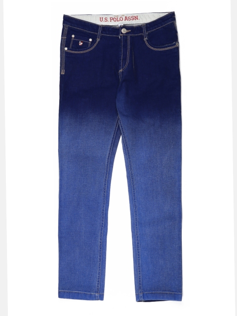 

U.S. Polo Assn. Kids Boys Blue Ombre-Dyed Regular Fit Jeans