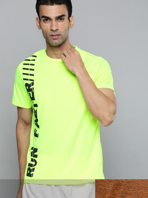 

HRX by Hrithik Roshan Men Pack of 2 Rapid-Dry T-shirts, Fluorescent green