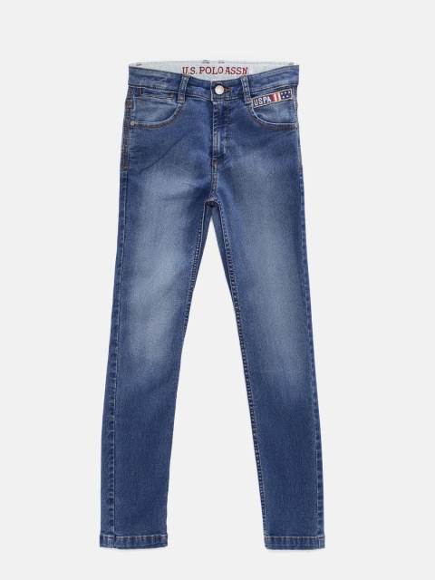 

U.S. Polo Assn. Kids Boys Blue Regular Fit Mid Rise Clean Look Jeans