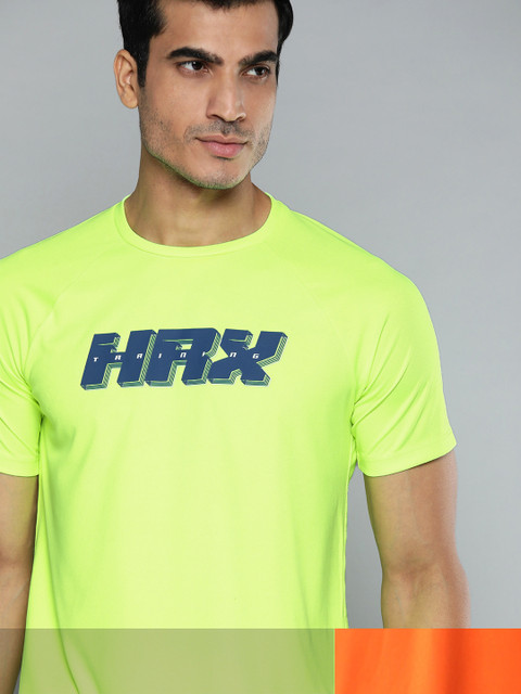 

HRX By Hrithik Roshan Men Pack Of 2 Neon Green & Orange Rapid-Dry Tshirt
