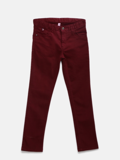 

U.S. Polo Assn. Kids Boys Maroon Slim Mid Rise Clean Look Jeans