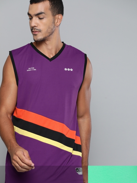 

HRX By Hrithik Roshan Men Pack Of 2 Purple & Green Tshirt