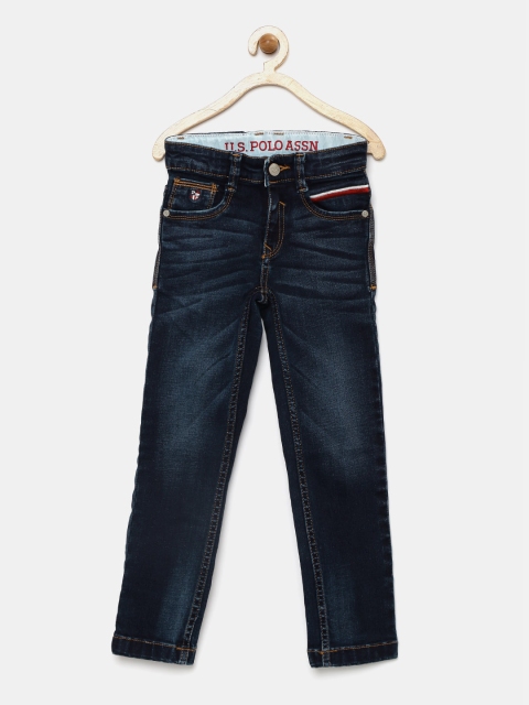 

U.S. Polo Assn. Kids Boys Navy Slim Mid-Rise Clean Look Jeans, Navy blue