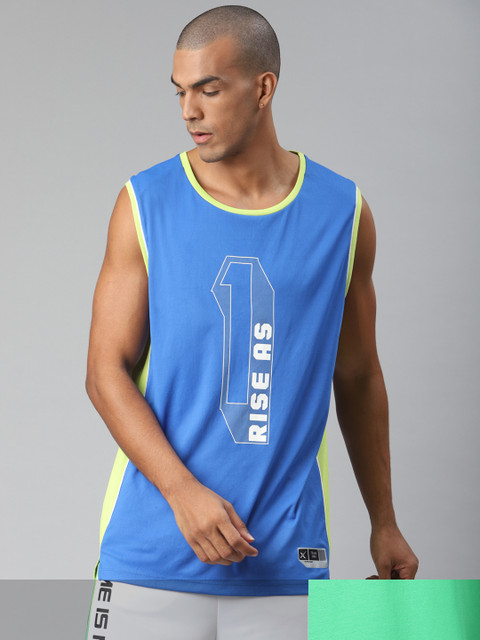 

HRX By Hrithik Roshan Men Pack of 2 Printed T-shirt, Blue