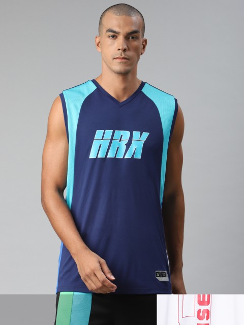 

HRX by Hrithik Roshan Men Pack of 2 Printed Anti-Static Rapid-Dry Basketball T-shirt, White