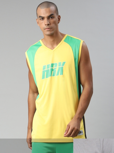

HRX by Hrithik Roshan Men Pack of 2 Printed T-shirt, Yellow