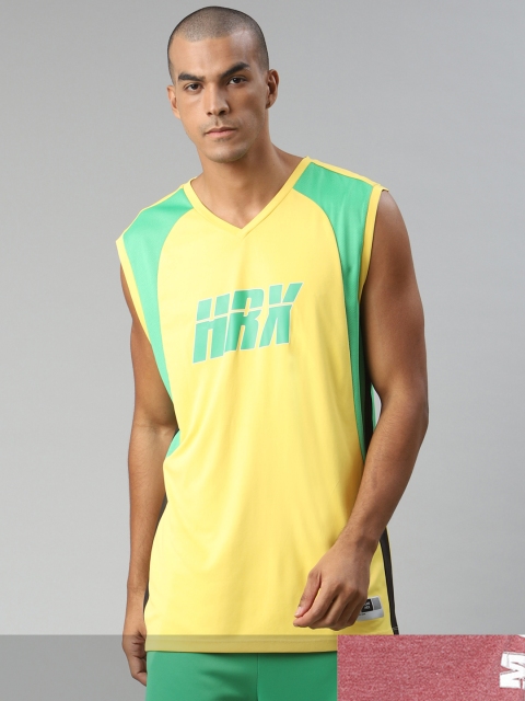 

HRX by Hrithik Roshan Men Pack of 2 Printed Rapid-Dry T-shirt, Yellow