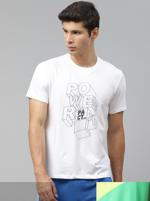 

HRX by Hrithik Roshan Men Pack of 2 Printed Round Neck T-shirt, White