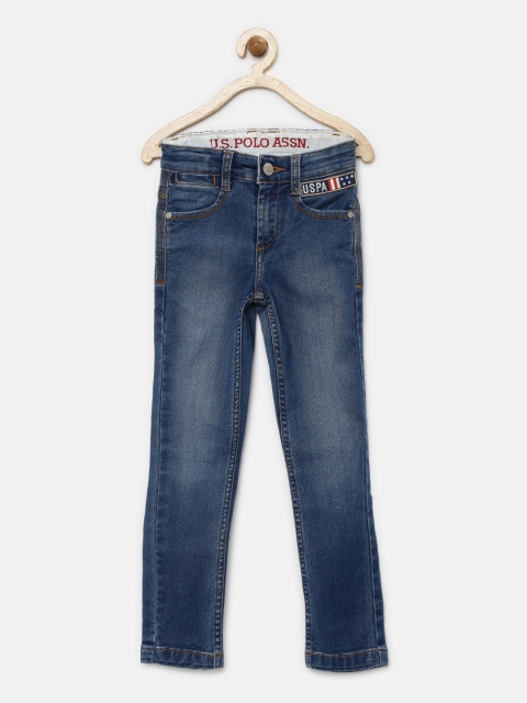 

U.S. Polo Assn. Kids Boys Blue Mid-Rise Clean Look Slim Fit Jeans