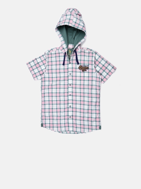

U.S. Polo Assn. Kids Boys Pink Checked Casual Shirt