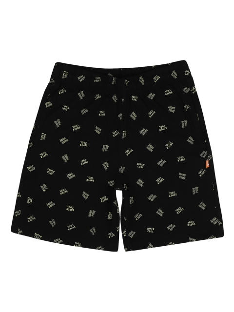

PROTEENS Boys Black Conversational Printed Shorts