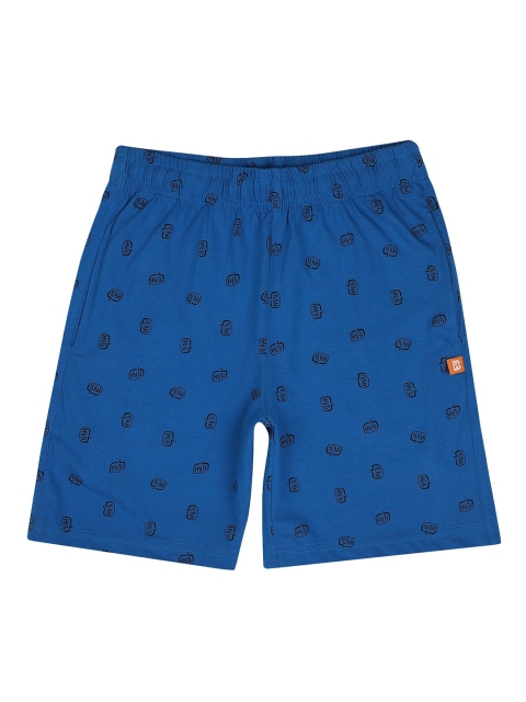 

PROTEENS Boys Blue Cotton Printed Shorts
