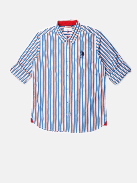 

U.S. Polo Assn. Kids Boys Blue Striped Casual Shirt