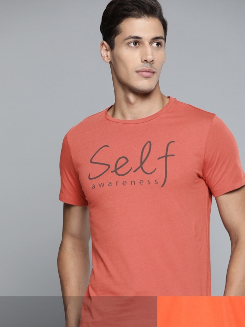 

HRX by Hrithik Roshan Men Pack Of 2 Printed Round Neck Tshirts, Rust