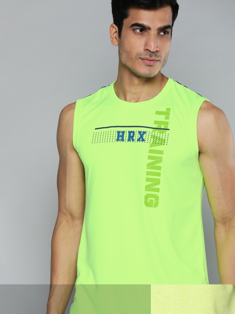 

HRX By Hrithik Roshan Men Pack Of 2 Printed T-shirts, Lime green