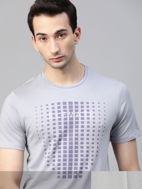 

HRX by Hrithik Roshan Men Pack Of 2 Printed Round-Neck T-shirts, Blue