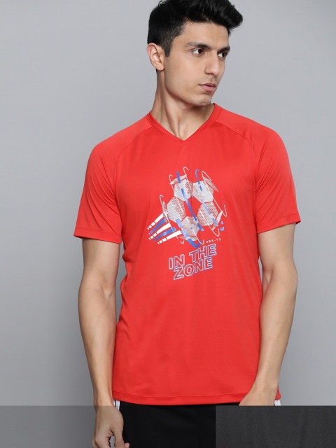 

HRX by Hrithik Roshan Men Pack Of 2 Red & Black Printed T-shirt