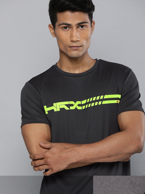 

HRX By Hrithik Roshan Men Pack Of 2 Black & Grey Running T-shirt