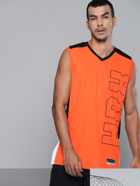 

HRX By Hrithik Roshan Men Pack Of 2 Printed T-shirt, Orange