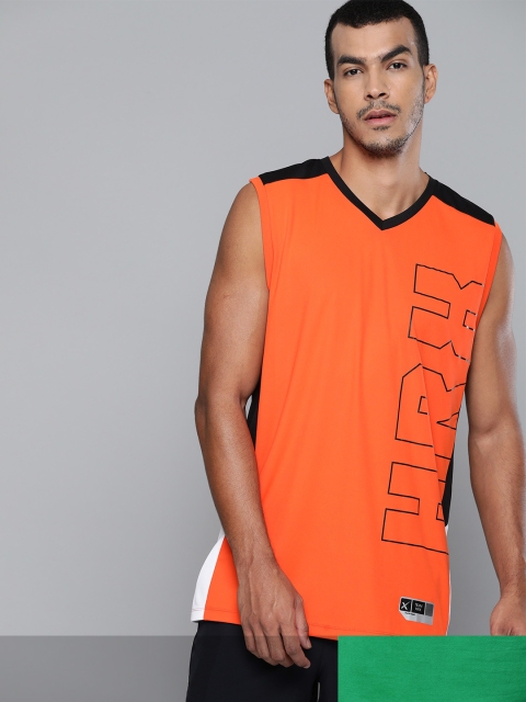 

HRX by Hrithik Roshan Men Pack Of 2 Green & Orange Printed T-shirt
