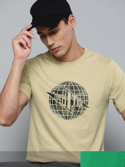 

Hrx By Hrithik Roshan Men Pack Of 2 Green & Beige Printed T-shirt