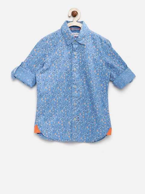 

U.S. Polo Assn. Kids Boys Blue Floral Print Casual Shirt