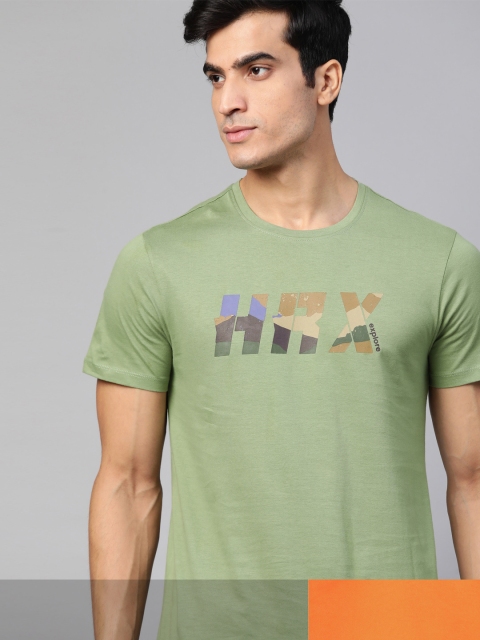 

HRX by Hrithik Roshan Men Pack of 2 Printed T-shirt, Olive