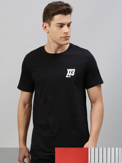 

HRX by Hrithik Roshan Men Pack Of 2 Printed Polo Collar Tshirts, Black