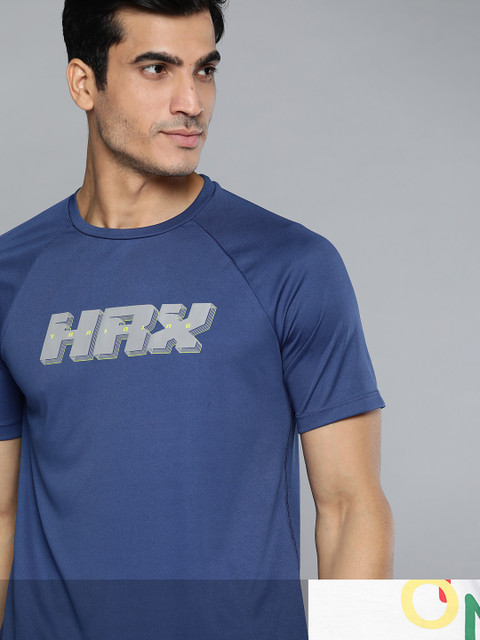 

HRX By Hrithik Roshan Men Pack of 2 Typography Printed Tshirt, Navy blue