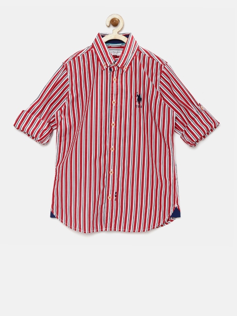 

U.S. Polo Assn. Kids Boys Red & White Striped Casual Shirt