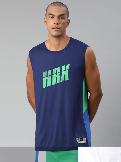 

HRX by Hrithik Roshan Men Pack Of 2 Printed T-shirts, Navy blue