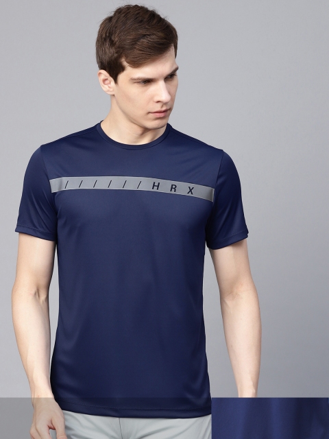 

HRX by Hrithik Roshan Men Pack of 2 Printed T-shirts, Navy blue