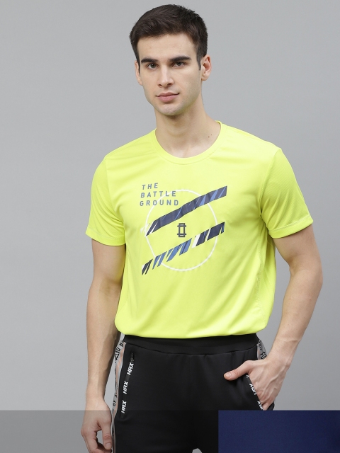 

HRX by Hrithik Roshan Men Pack of 2 Printed T-shirts, Yellow