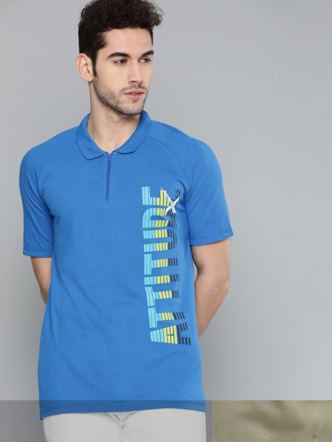 

HRX By Hrithik Roshan Men Pack Of 2 Printed T-shirts, Blue