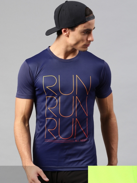 

HRX By Hrithik Roshan Men Pack of 2 Rapid-Dry Typography Running T-shirts, Blue