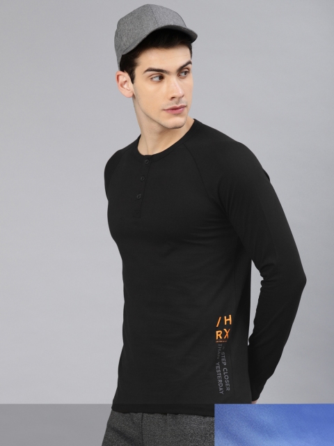 

HRX by Hrithik Roshan Men Pack of 2 Printed T-shirt, Black