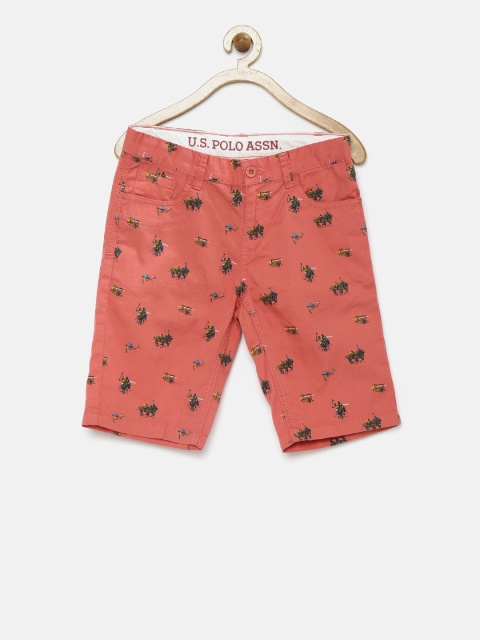 

U.S. Polo Assn. Kids Boys Coral Printed Regular Fit Shorts