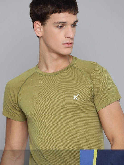 

HRX by Hrithik Roshan Men Pack of 2 Rapid-Dry Round Neck T-shirt, Olive