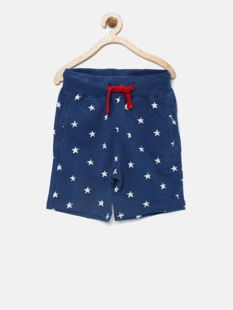 

U.S. Polo Assn. Kids Boys Navy & White Printed Shorts, Navy blue