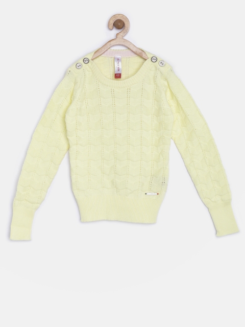 

U.S. Polo Assn. Kids Girls Yellow Patterned Sweater