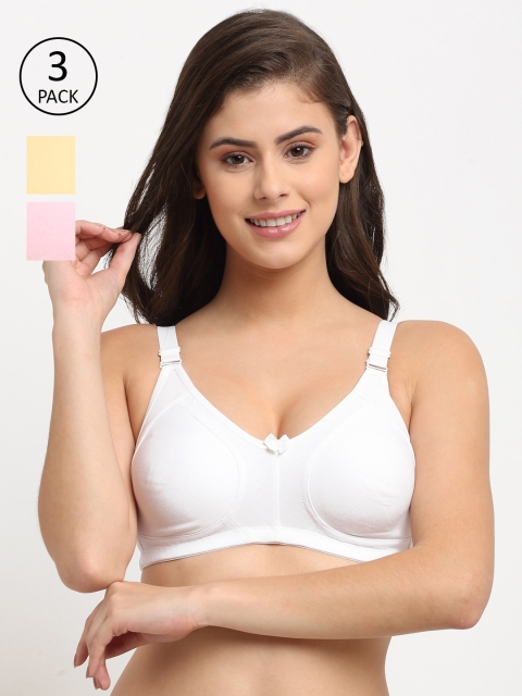 

Friskers Women Pack Of 3 Lightly Padded Push-Up Bra, White