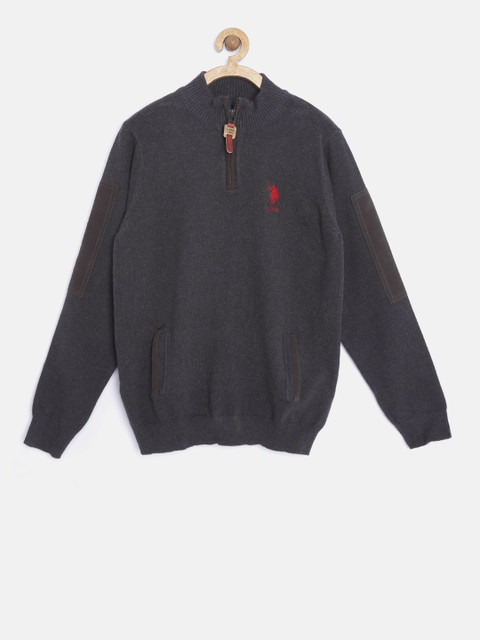 

U.S. Polo Assn. Kids Boys Charcoal Grey Sweater