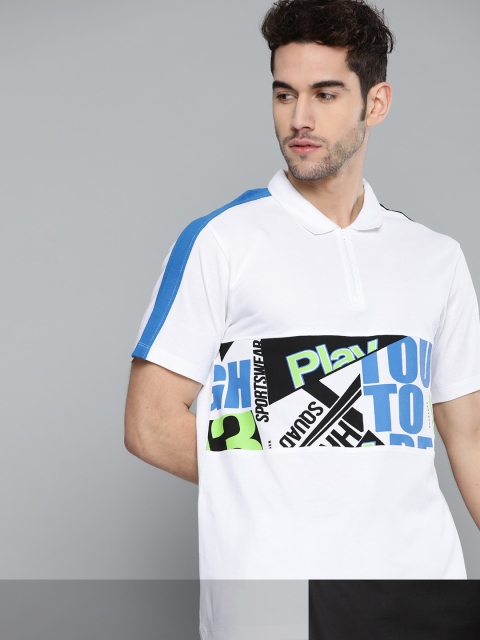 

HRX By Hrithik Roshan Men Pack Of 2 Typography Printed Pure Cotton T-shirts, White