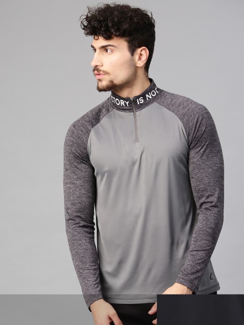 

HRX by Hrithik Roshan Men Pack Of 2 T-shirts, Grey